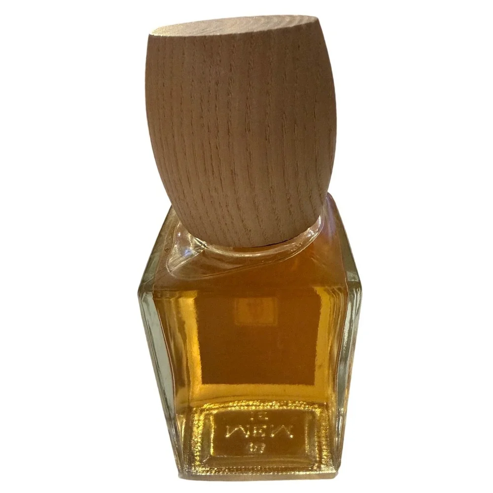 Vintage English Leather After Shave 4oz MEM Company Glass Bottle Wood Cap Splash